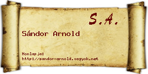 Sándor Arnold névjegykártya