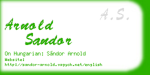 arnold sandor business card